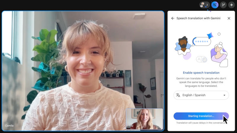 Google Meet 现在支持实时语音翻译，但该服务是付费的