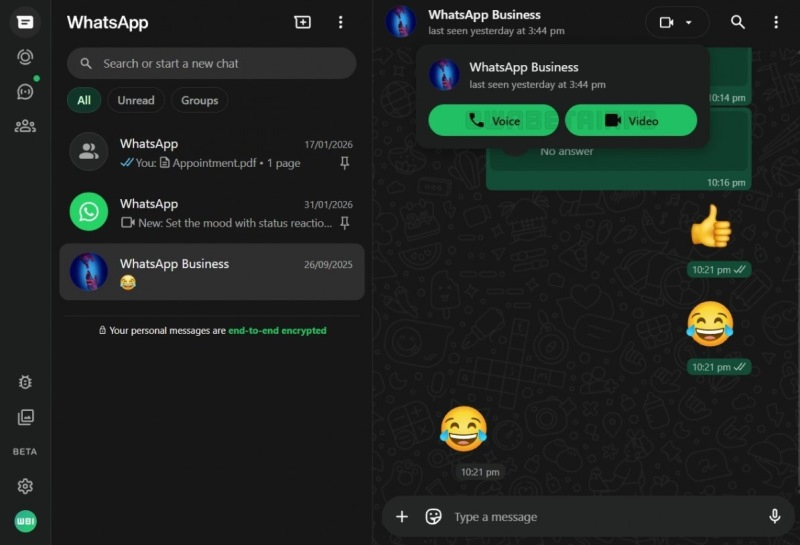 WhatsApp 的网页版将在推出 11 年后允许语音和视频通话。