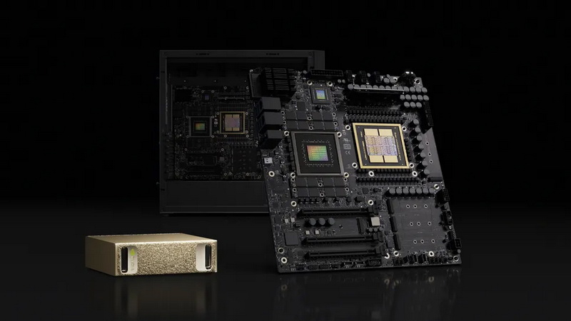 Nvidia终于推出了基于GB300 Grace Blackwell的工作站DGX Station，并配备了近乎全功率的LPDDR5X内存。