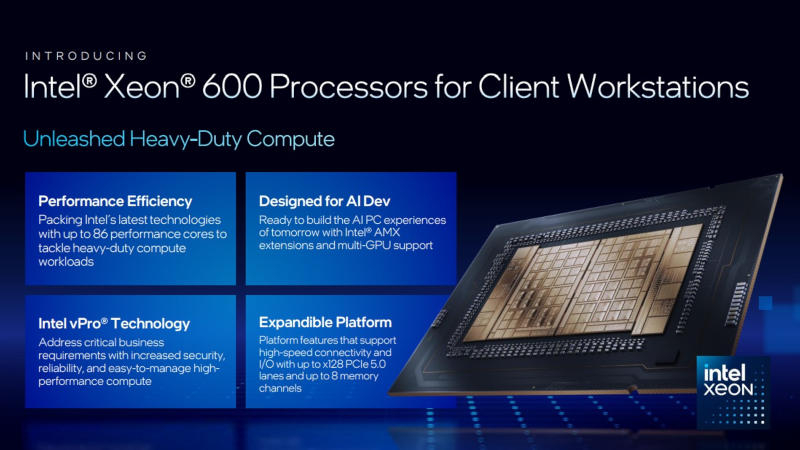 英特尔发布了Xeon 600工作站处理器——最多86核，支持超频，价格高达$7,699