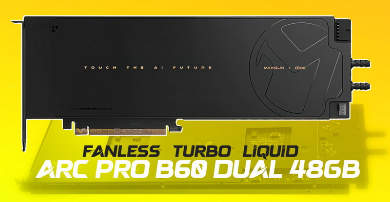 MaxSun 推出了两款无风扇双头显卡 Arc Pro B60 Dual。